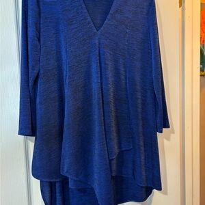 Joseph Ribkoff size 12 Elegant Blue V-Neck Women's Top